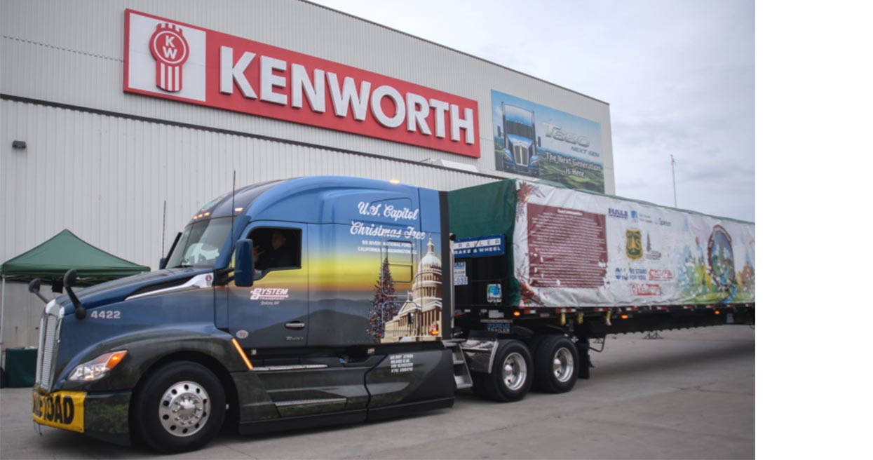 Kenworth T680 Next Gen Makes Return Visit To Chillicothe Plant with 2021 U.S. Capitol Christmas Tree