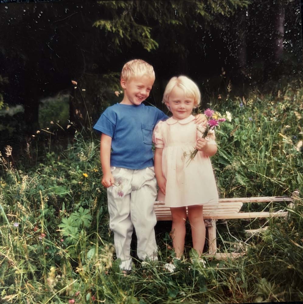 Erin and brother in Switzerland