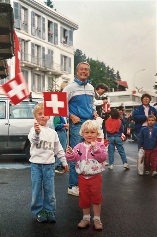 Erin brother dad at LAS on Swiss Natl Day