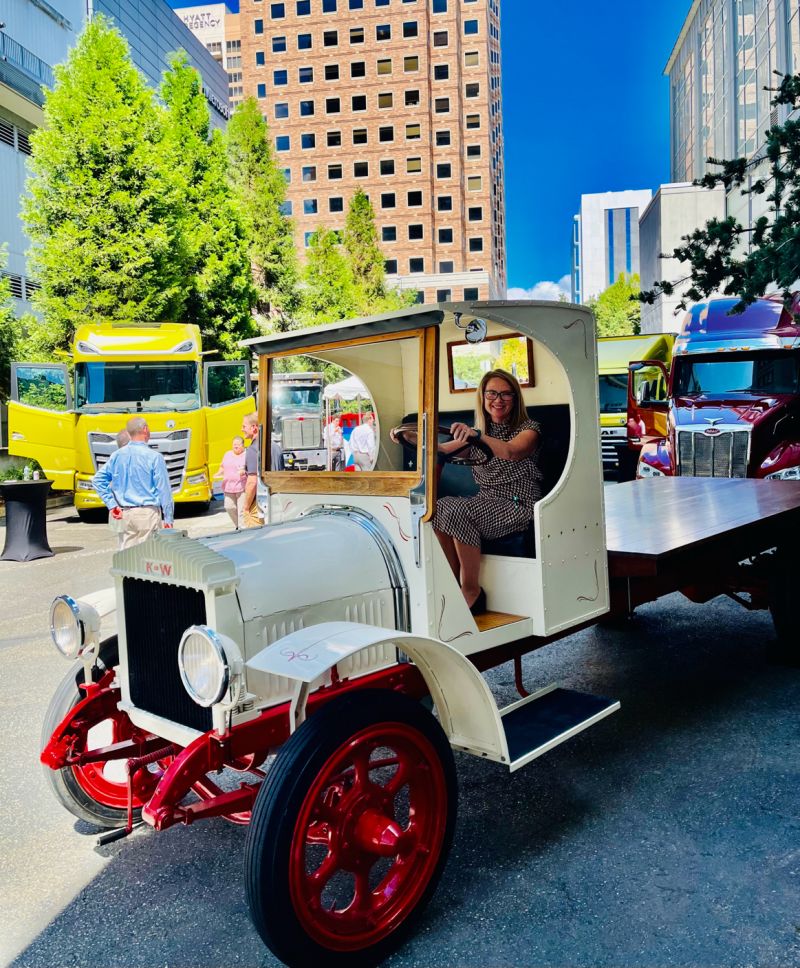Maegan_Ortega_at_Employee_BBQ Corporate Employee BBQ in a classic Kenworth ~2023